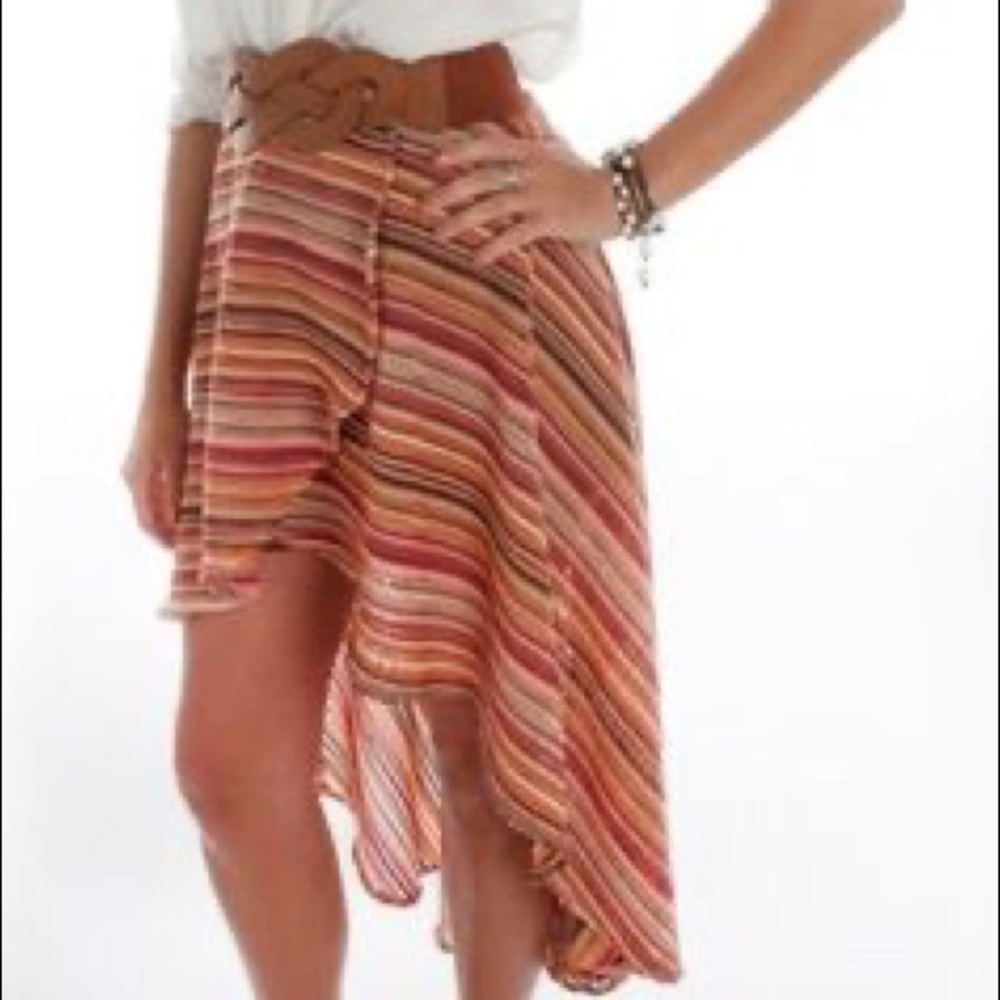 Judith March Striped High Low Skirt Small